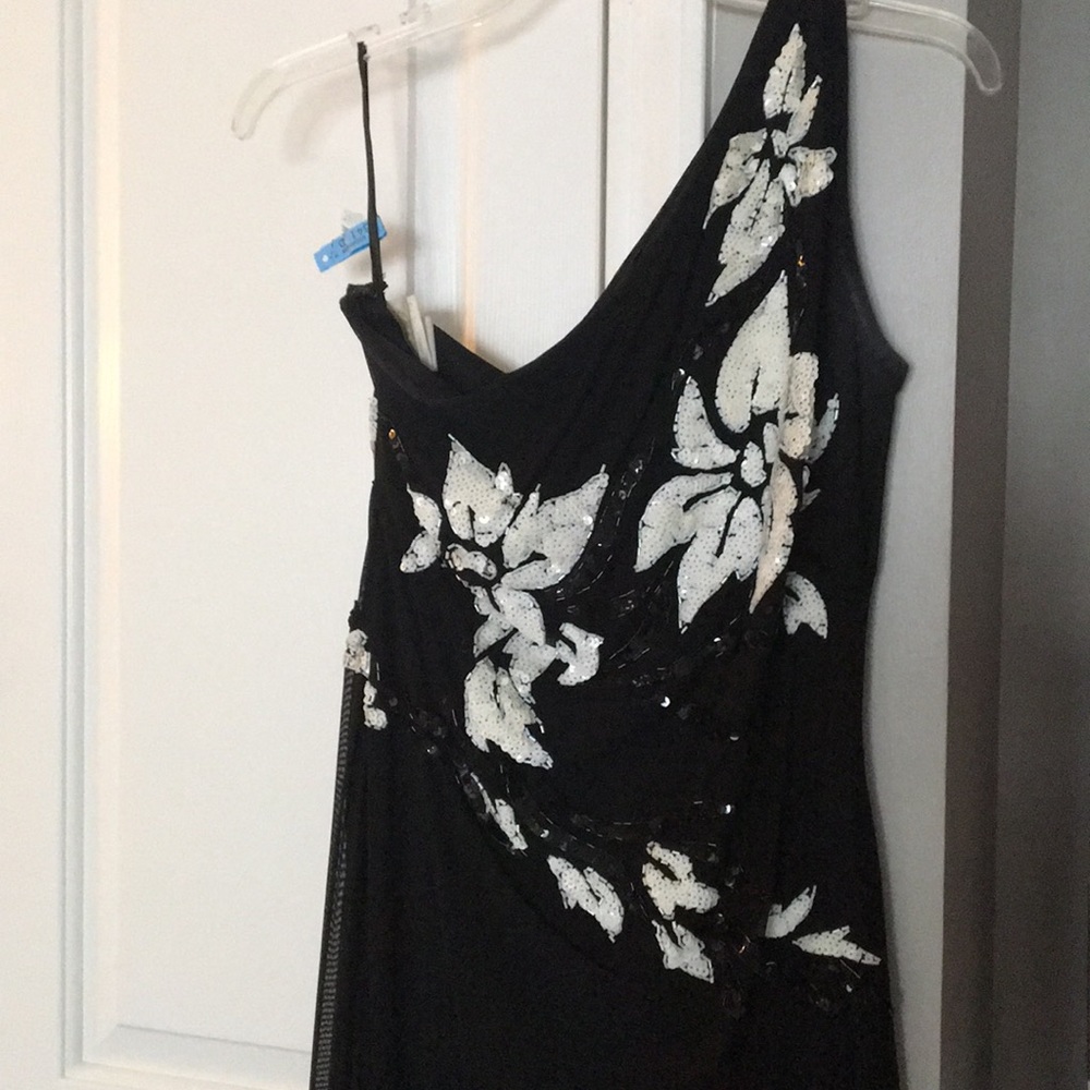 Off-shoulder full-length gown